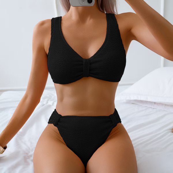 New Split Swimsuit Women's Solid Color Sexy Bikini Set