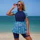 New Long Sleeve Sunscreen Split Large Size Conservative Skirt Style Skin Covering and Slimming Sports Women's Swimsuit