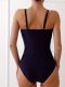 New one-piece swimsuit black pleated tight conservative swimsuit for women
