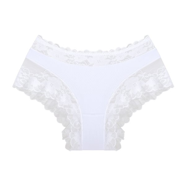 Black/Red/White Lace Boyshort: Lifting Seamless Women's Underwear