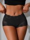 Black/Red/White Lace Boyshort: Lifting Seamless Women's Underwear