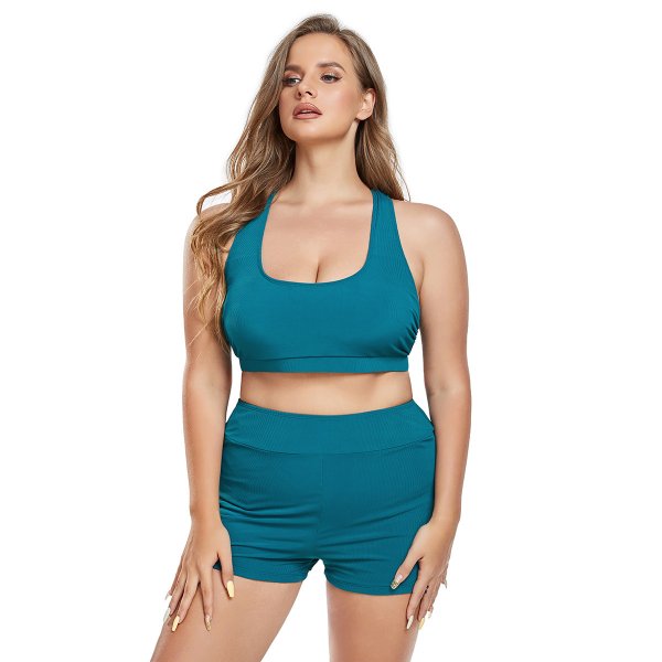 New Split swimsuit sexy solid color plus size bikini set swimsuit for women