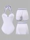 2026 popular retro solid color three piece swimsuit bikini sports swimsuit beach party swimsuit