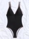 New one-piece swimsuit black tight conservative swimsuit for women