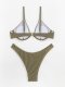 New Split Swimsuit Women's Solid Color Steel Bracket Sexy Bikini Set Swimsuit
