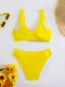 New Split Swimsuit Women's Solid Color Sexy Bikini Set