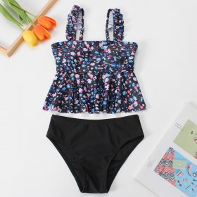 New swimsuit with fashionable printed cute split style swimsuit for girls