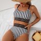 New Split Swimsuit Sexy Solid Color Printed Bikini Set Swimsuit for Women
