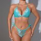 Turquoise Lace Halter Lingerie Set: Push-Up Low-Back Pure Desire Style (XS-L)