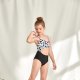 New hollowed out cow print one-piece swimsuit for girls