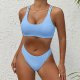 New swimsuit sexy and fashionable solid color women's bikini set