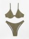 New Split Swimsuit Women's Solid Color Steel Bracket Sexy Bikini Set Swimsuit