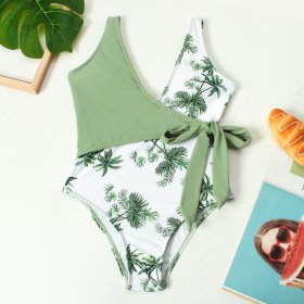 New children's swimsuit printed fashionable girls' one-piece swimsuit