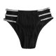Seamless knitted thin band comfortable hip-hugging elastic ribbed mid-waist briefs for women