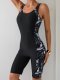 New one-piece swimsuit print splicing conservative sports tight fitting competitive swimsuit for women