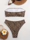 2026 popular leopard print strapless bikini sexy back resort hot spring beach split swimsuit