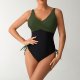 New one-piece swimsuit color blocked sexy cross suspender swimsuit women's bikini