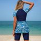 New Long Sleeve Sunscreen Split Large Size Conservative Skirt Style Skin Covering and Slimming Sports Women's Swimsuit