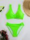 New Split Swimsuit Women's Solid Color Sexy Bikini Set