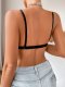 Ribbed Black 3/4 Cup Front-Closure Bralette (Wire-Free)