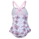 New swimsuit with printed skirt style one-piece swimsuit for girls