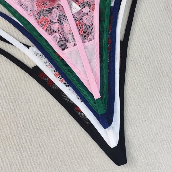 New sexy lace underwear with big red lip print thong and sexy women's T-pants