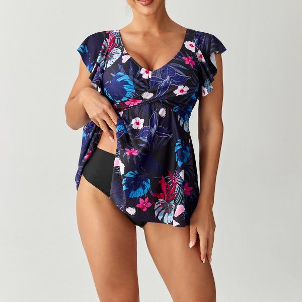 2025 New Tankini Conservative Split Skirt Swimsuit Bikini