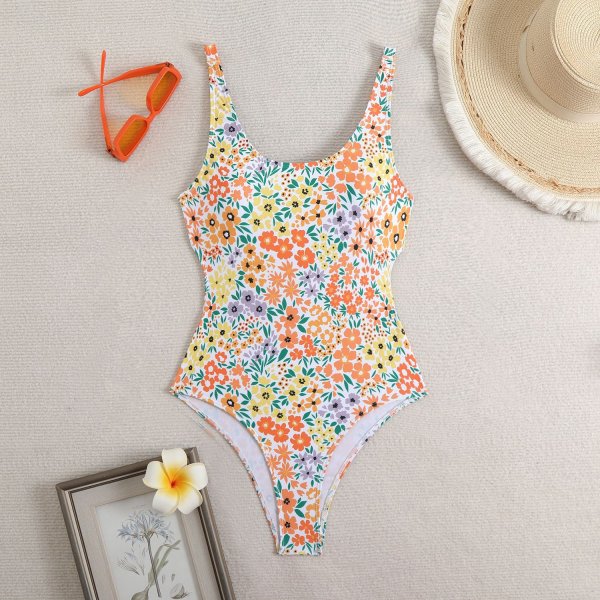 Jumpsuit sexy printed women's swimsuit backless tight swimsuit