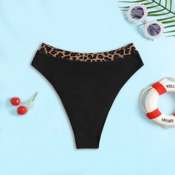 Sexy and fashionable women's leopard print triangle pants, women's swimming trunks