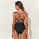 Printed tight fitting sexy conservative women's swimsuit