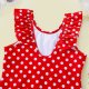 New girls' swimsuit with ruffled edges and polka dots for children