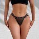 Double thin belt low waist women's underwear sexy bow tie letter belt thong
