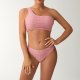 2025 new sexy solid color triangle swimsuit women's beach bikini single shoulder swimsuit