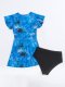 New printed fashionable one-piece skirt conservative Tankini swimsuit for women