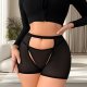 Black Sheer Cutout Boyshort: Breathable Teen Underwear (S-XL)