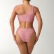2025 new sexy solid color triangle swimsuit women's beach bikini single shoulder swimsuit