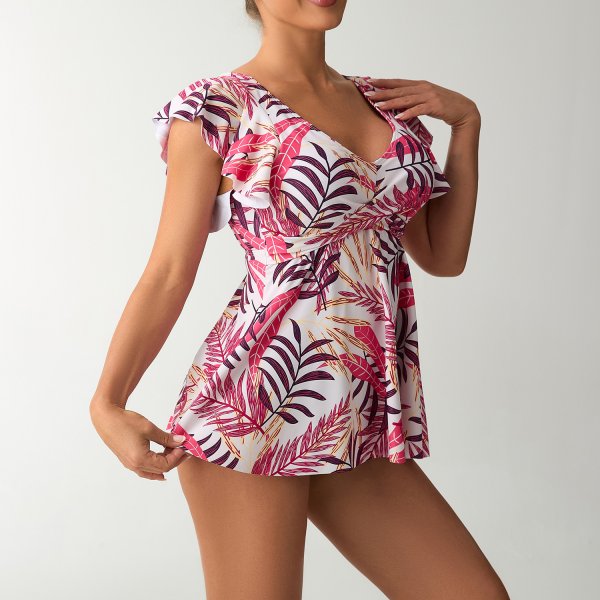 2025 New Tankini Conservative Split Skirt Swimsuit Bikini