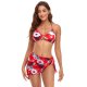 Sexy three piece printed mesh swimsuit women's bikini swimsuit