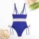 Solid color one-piece splicing women's sexy new conservative backless bikini swimsuit