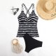 New bikini sexy printed striped swimsuit women's split swimsuit