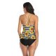 New swimsuit women's printed bikini split skirt style slimming conservative swimsuit
