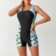 Sports competition swimsuit new women's jumpsuit shorts contrasting splicing backless swimsuit