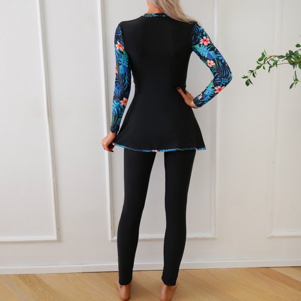 New Muslim swimsuit for women, conservative swimsuit, printed beach swimsuit, Burkini surfing suit