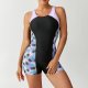 Sports competition swimsuit new women's jumpsuit shorts contrasting splicing backless swimsuit