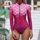 New sports one-piece swimsuit, women's long sleeved swimsuit, adult surfing suit