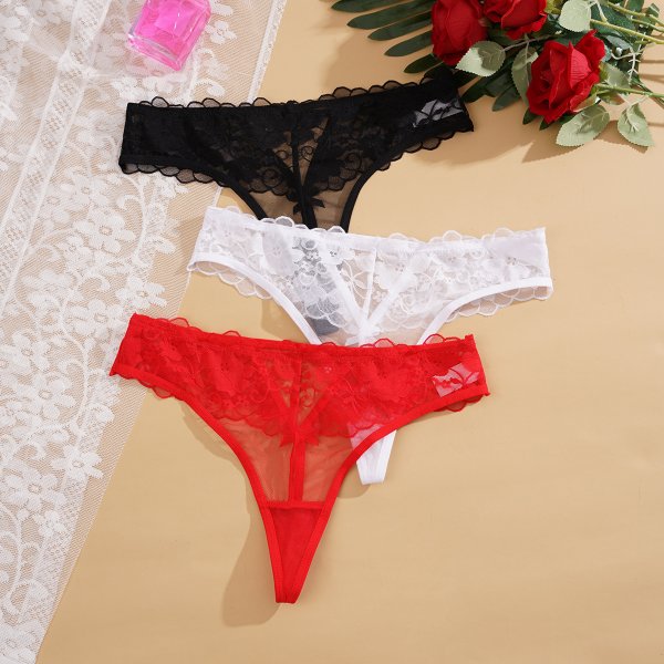 Low waist lace women's underwear mesh sexy ultra-thin one with thong