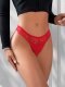 Red Low-Rise Thong with Triple Heart Hardware: Quick-Dry Invisible Women’s Underwear