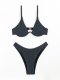 New Split Swimsuit Women's Solid Color Steel Bracket Sexy Bikini Set Swimsuit