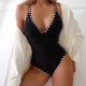 New one-piece swimsuit black tight conservative swimsuit for women