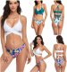 New sexy split print bikini beach back swimsuit